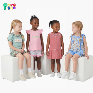 Puresun Pigiami Smock per Bambina all'Ingrosso, Pigiami Gialli in Seersucker con Ricamo <span class=keywords><strong>Coniglio</strong></span>, Abbigliamento Smock per Bambini - Product Image 4