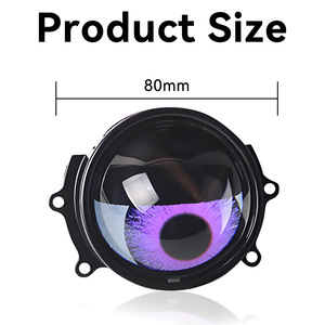 LELANPU Lente de Proyector Decorativa de Niebla de 3 Pulgadas, Lámpara Programable de 1W 12V, <span class=keywords><strong>Ojos</strong></span> de <span class=keywords><strong>Demonio</strong></span> Dinámicos Intermitentes para Coche, Bombilla LED para Faros Delanteros - Product Image 3