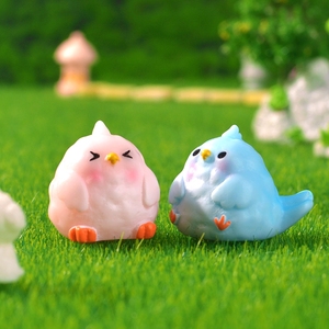 Ornamenti da giardino a forma di cartoni animati, piccoli uccellini colorati, decorazioni da scrivania per ragazze, accessori in resina. - Product Image 5