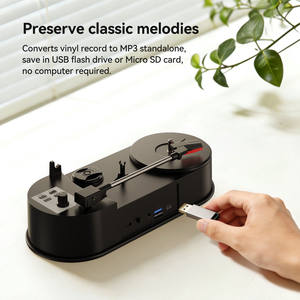 Ezcap613P USB Turntable Converter Player Stereo <span class=keywords><strong>Audio</strong></span> Recording dengan <span class=keywords><strong>Output</strong></span> 3.5mm pemutar vinil portabel untuk hadiah klasik di luar ruangan. - Product Image 3