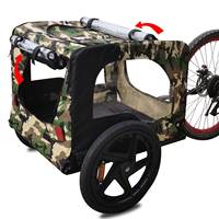 Remorque de vélo pliable camouflage pour animaux de compagnie, camping, meubles, transport de chiens, chats et bagages