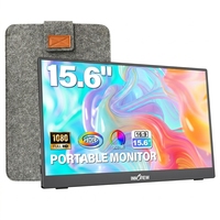 Monitor Portátil de 15.6 Pulgadas, 60Hz, FHD 1080P, IPS, Pantalla Externa para Laptop con Funda de Cuero para MacBook, Teléfono, PS, Xbox, Switch