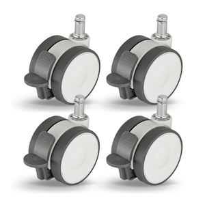 <span class=keywords><strong>Roulettes</strong></span> robustes en nylon TPR gris et blanc de 3 pouces pour brancard médical, avec frein total / verrouillage central pour hôpital - Product Image 6