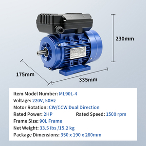 2HP Single Phase Dual Capacitors,capacitor Start and Run Motor for Packing Machine - Product Image 5