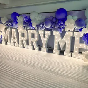 Marry Me Big Letters Outdoor Waterproof Marquee Letter decorazione di nozze LED Bulb Sign 4FT Number