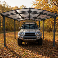 Abri de voiture moderne et luxueux en alliage d'aluminium durable, avec cadre thermolaqué anti-rouille, pour stationnement extérieur