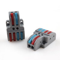 Bloc de jonction rapide RuuiPul LT-422 2 entrées 4 sorties 2P à 4P en ligne pour série 32A IP20 pour la décoration de bâtiments