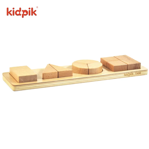 Trẻ em bằng gỗ Montessori Đồ chơi giáo dục soi sáng hình dạng khối xây dựng bộ cắt dán nhận thức bé Toddler hình bisect - Product Image 3
