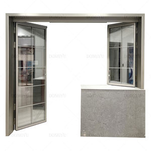 Venta caliente <span class=keywords><strong>Puerta</strong></span> de vidrio transparente de aluminio Puertas plegables modernas Puertas PT DE SEGURIDAD Interior de diseño gráfico para baño y cocina - Product Image 1