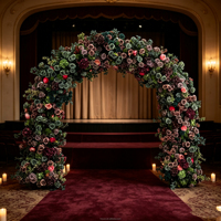 Fournitures de fleurs artificielles décoratives : Arche ronde personnalisable, cadre floral pour scène, toile de fond de jardin, entrée de mariage, portail lunaire