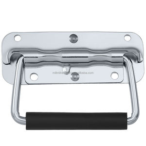 Mini Metal uçuş durumda kabine çelik krom kaplama katlanır kolu müzik kutusu yaylı çekme kolu lityum pil kutusu için - Product Image 3