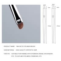 Pinceau de maquillage de luxe de haute qualité en poils synthétiques argentés pour sourcils, yeux et lèvres