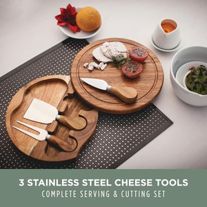Tabla de Cortar Redonda de Madera de Acacia para Queso, Pizza, Pan y Frutas - Product Image 5