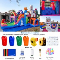 Castillo Inflable Infantil con Diseño de Animales, Cactus 3D y Arcoíris, Casa de Brinco Comercial para Fiestas Temáticas