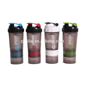 Garrafa de água personalizada 500ml do agitador da proteína da fitness do pó da proteína com compartimento de pílulas