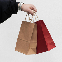 Wholesale Luxury Eco-Friendly Printing Recyclable OEM Brown Shopping Food Takeout Packaging Kraft Paper Bags with Handles Craft