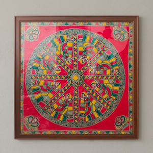 Pintura Decorativa Hecha a Mano en 3D de Metal, Estilo Madhubani de Bihar, Arte Folclórico Tradicional Indio de Jharkand 7649 - Product Image 6