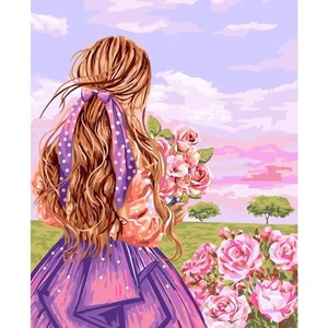 <span class=keywords><strong>Peinture</strong></span> diamant 5D <span class=keywords><strong>en</strong></span> gros, motif Fille dans une ferme fleurie, diamants ronds, idéale pour la décoration murale et les cadeaux - Product Image 2