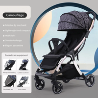 Poussette bébé 3 en 1, pliable, légère, avec cadre en acier inoxydable de luxe, pour les voyages, capacité de charge de 20 kg, pour avion, bébé de 0 à 3 ans