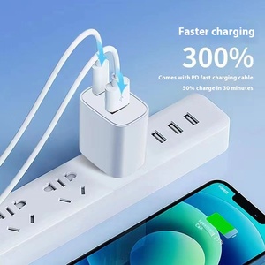Nhà máy tùy chỉnh EU/AU 20W PD sạc nhanh USB C Bộ sạc điện thoại di động Cáp dữ liệu Bộ chuyển đổi điện tương thích iPhone - Product Image 1