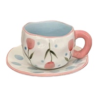 Tasse à Café en Céramique Pincée Rétro et Ensemble Tasses de Luxe pour Espresso, Latte ou Thé Turc