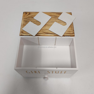 Organisateur de cotons-tiges et support à tampons en bois, distributeur de serviettes hygiéniques pour salle de bain - Product Image 3