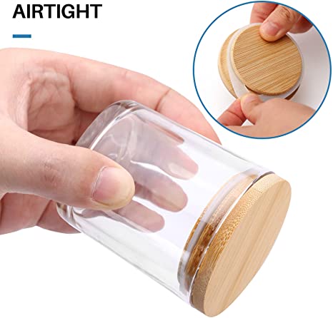 Sapphire Blue Glass Candle Jars with Lids 6 oz glass candle jar