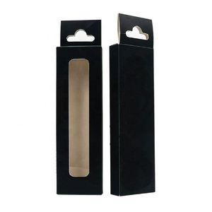 Custom Printed Logo Child Proof Resistant Drawer Cartridge Foldable Gift <b>Paper</b> Boxes With Clear Clear Window and Hanging Hole - Product Image 1