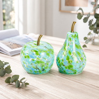 Lampe de table LED en verre Apple avec guirlande lumineuse en fil de cuivre chaud, décoration de printemps et de Pâques, ornement artisanal en verre, souvenir, cadeau