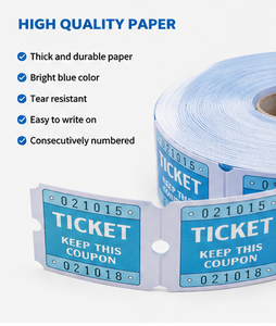Rollo de billetes dobles de 2x2 pulgadas, numerados secuencialmente, perforados, de fácil desgarro, colores brillantes, cartón duradero - Product Image 3