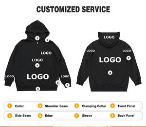 Chaqueta con Cremallera y Bloques de Color Personalizada, Estilo Holgado, Lavado Ácido, Corte y Costura, Franjas, Sudadera con Capucha de Franela de 500 Gsm para Hombre - Product Image 3