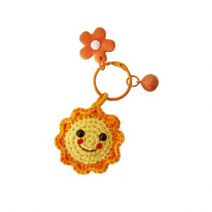 New Arrival Cute Star Moon Sun <b>Key</b> <b>Chain</b> Knitted Pendent Bag Accessories Decor Crochet Keychain Handmade Crocheted Star Keychain - Product Image 1