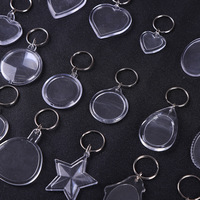 Akrilik anahtarlık boşlukları akrilik fotoğraf çerçevesi anahtarlık plastik anahtarlık şeffaf çinko alaşım DIY özel akrilik 1 renk, 2 renk