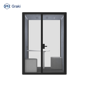 Современная переговорная капсула Graki M из алюминиевого сплава со встроенным диваном-кроватью и местом для хранения, средний размер - Product Image 4