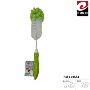 MNJ Kitchen Brush Green Handle With Scrubber Head For Dishwashing Cleaning - Product Image 3