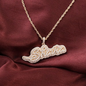 High on Demand Moissanite Custom <b>Initial</b> Letter <b>Pendant</b> Iced Out Hip Hop <b>Silver</b> <b>Pendant</b> Charm Wholesale Available for Sale - Product Image 3