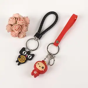 High Quality 3D Promotional Keychain PVC Silicone Key Pendant with Metal Iron 4-Color Print Carabiner Key Holder