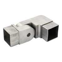Support de main courante carré 40x40mm, connecteur réglable avec finition polie miroir brossé pour rampe d'escalier