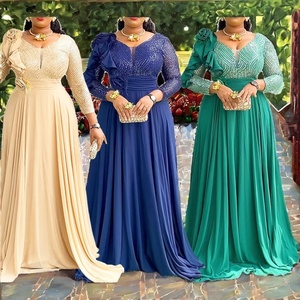 Vestido Largo Casual de Chifón Sólido de Sehe Fashion para Mujeres Africanas de Tallas Grandes, con Adornos Florales 3D y Corte Imperio en la Parte Delantera - Product Image 5