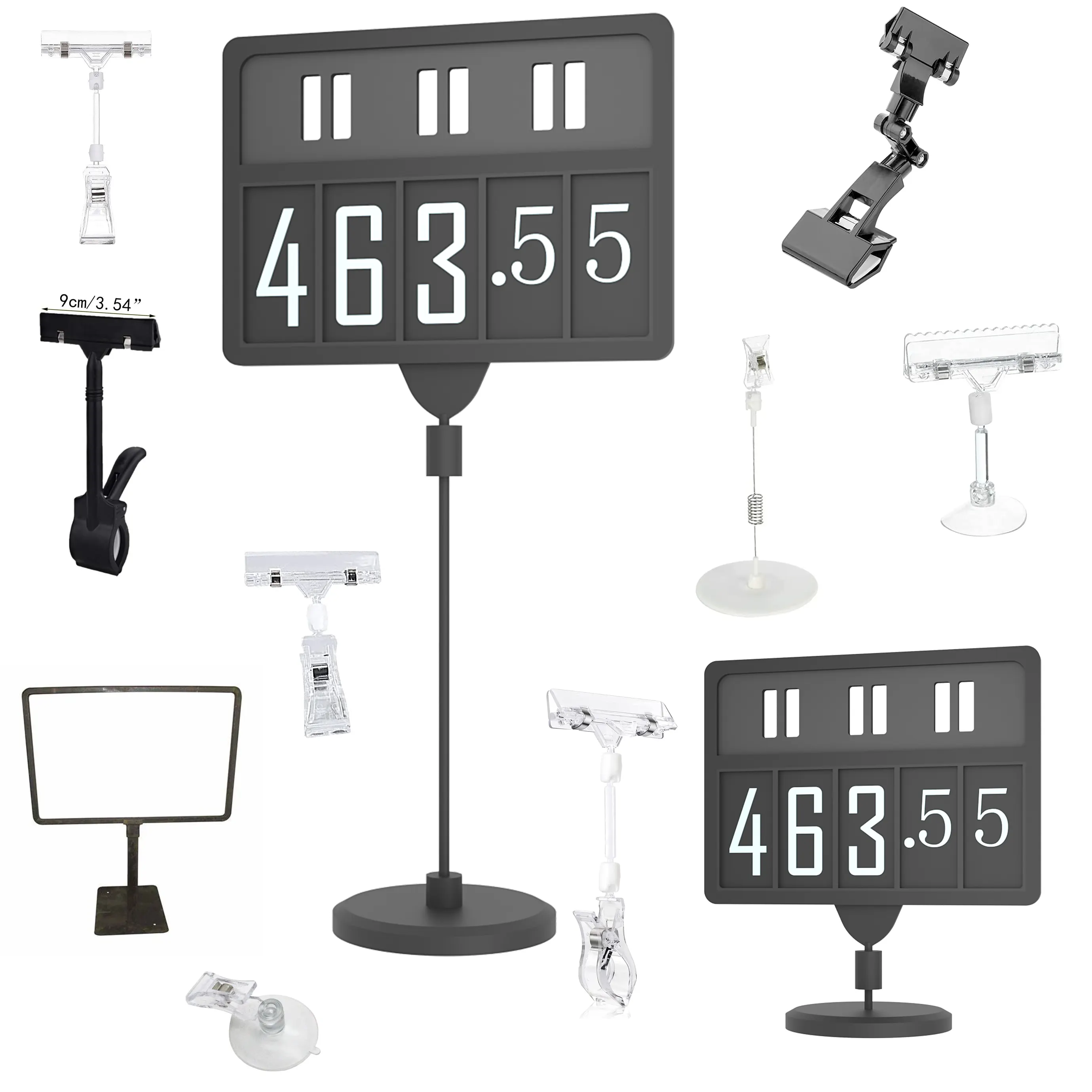 Table Top Sign Holder Display Retail Plastik Pop Clip Harga Tag Holder untuk Countertop