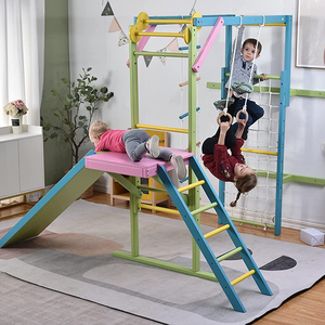 Hotsale Kids Indoor Wooden Jungle Play Gym Playground Montessori Triangle Climbing Frame