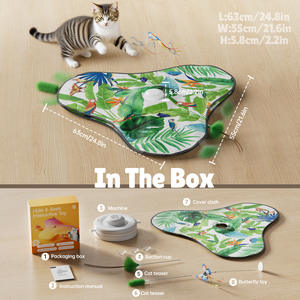 Túnel de Juego para Gatos, Diseño de Dibujos Animados, Resistente, Bonito e Inteligente, para Ejercicio, Entrenamiento Interactivo, Relajación, Plegable, de Lona, para Interiores - Product Image 5