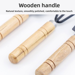 Ensemble de jardinage : Râteau, pelle pointue en fer, <span class=keywords><strong>grand</strong></span> outil de jardinage, ensemble de trois pièces avec manche en bois, mini-outil pour ameublir la terre pour plantes succulentes - Product Image 3