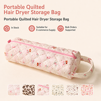Nouvelle Pochette de Rangement en Polyester à Motifs Floraux pour Sèche-Cheveux, Fer à Boucler et Lisseur, Capacité Moyenne, Organisateur de Voyage, Résistante à l'Eau