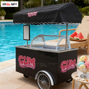 Mobile Italian Hand Push Fiberglass Electric <b>Bike</b> Freezer Gelato Stand Cart Food Retail Hotels Bakeries Ice Cream Shops 250-300W - Product Image 2