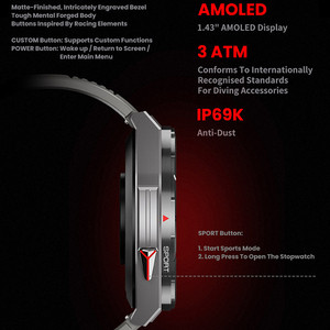 2025 New AMOLED hiển thị X2B ngoài trời thông minh đồng hồ với GPS định vị La Bàn độ cao phong vũ biểu 3ATM thể thao không thấm nước SmartWatch - Product Image 6