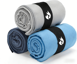 Serviette de sport portable en microfibre de polyester avec logo imprimé personnalisé, séchage rapide, absorbante, pour le yoga en plein air - Product Image 1