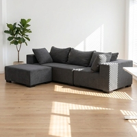 Canapé modulaire en tissu rembourré en forme de L VONLIVA, canapé-lit moderne pour salon, ensemble de meubles en éponge pour appartements