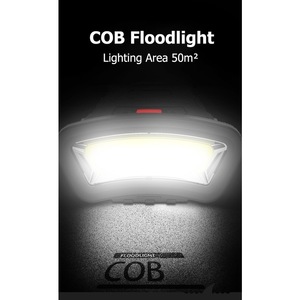 Smiling Shark Rechargeable Headlamp Cob Floodlight 2000 MAh Adjustable Headband High Brightness Work <b>Light</b> - Product Image 2