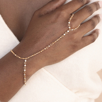 Bracelet chaîne Rolo avec pendentif icône plaqué or 18 carats Gemnel, double anneau, argent 925, bijoux fins et élégants pour femmes